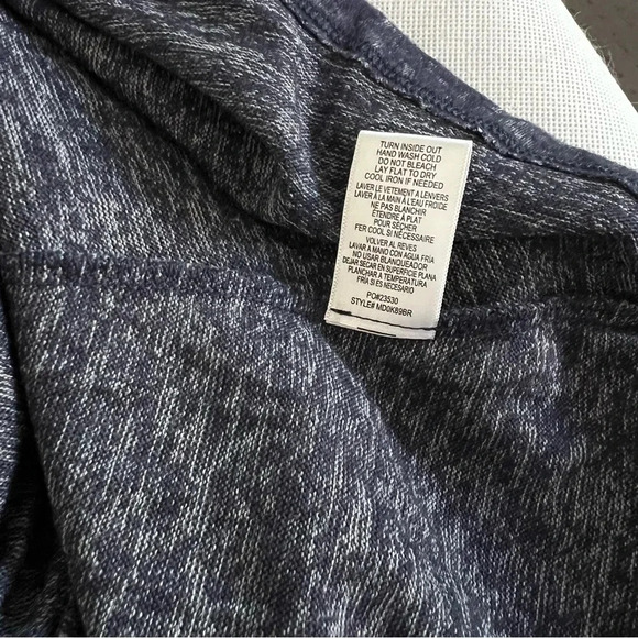 Bobeau Cowl Neck Midi Dress Size Medium Navy Blue With Built-In Face Cover Cozy - Picture 9 of 11